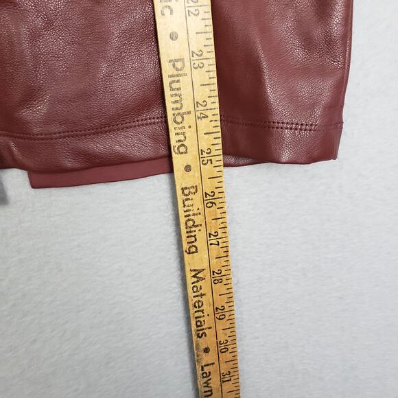 Marc New York Women's XS Faux Leather Midi Pencil Skirt Brown Fall Y2K Workwear - Picture 4 of 9